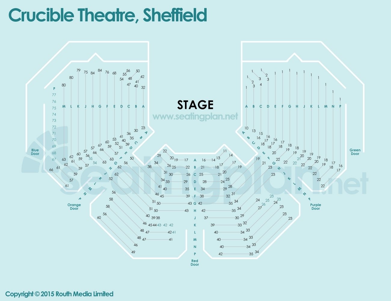 Crucible Theatre Sheffield Seating Plan Detailed Rows Seat Numbers 