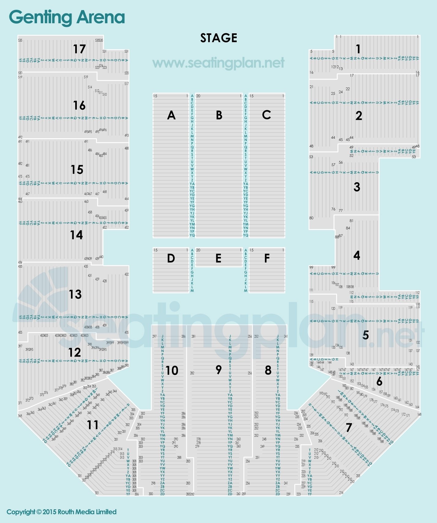 detailed Seating Plan at Resorts World Arena