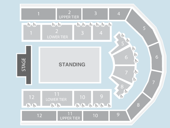standing Seating Plan at Utilita Arena Birmingham