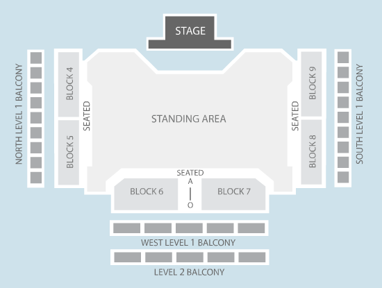 standing Seating Plan at Motorpoint Arena Cardiff