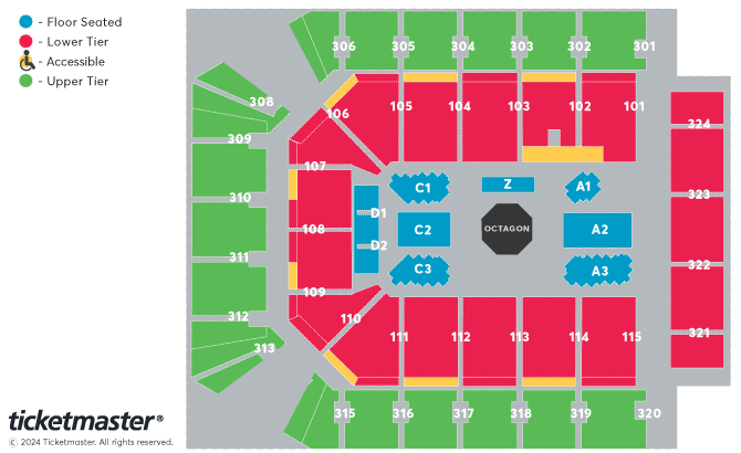 wrestling Seating Plan at Co-op Live