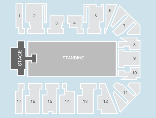 standing Seating Plan at Resorts World Arena