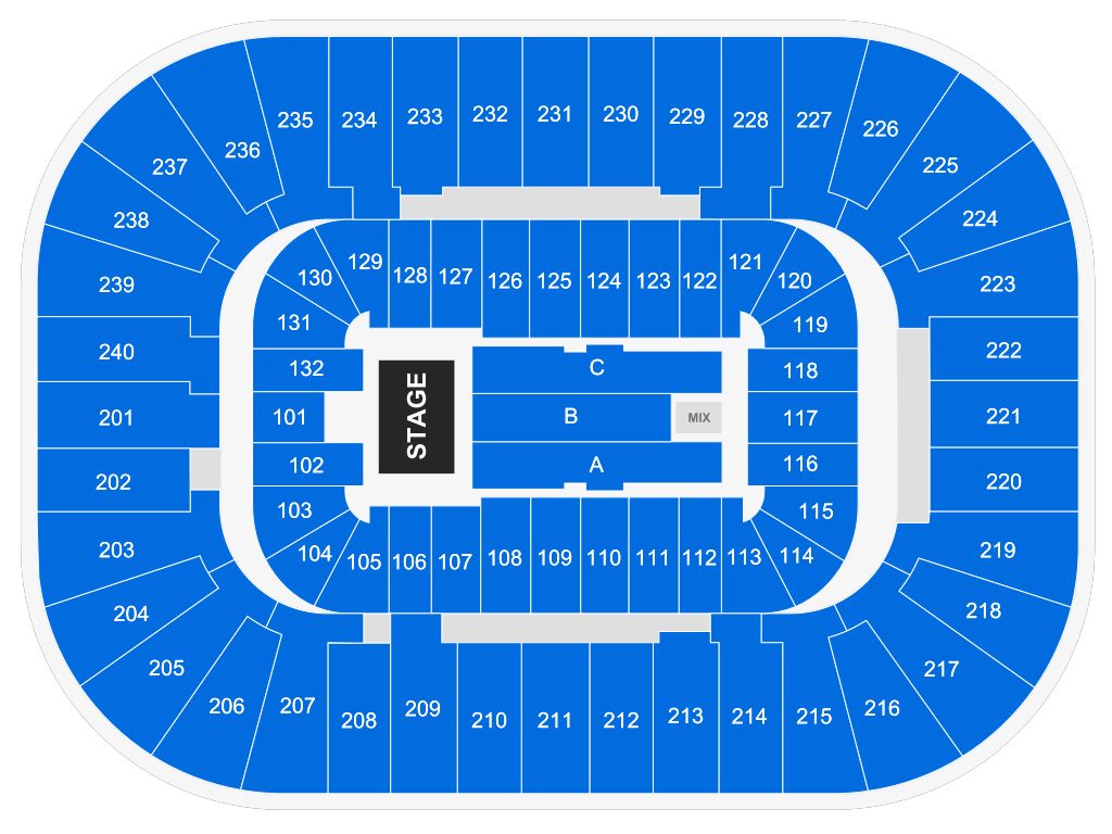 seated Seating Plan at Greensboro Coliseum