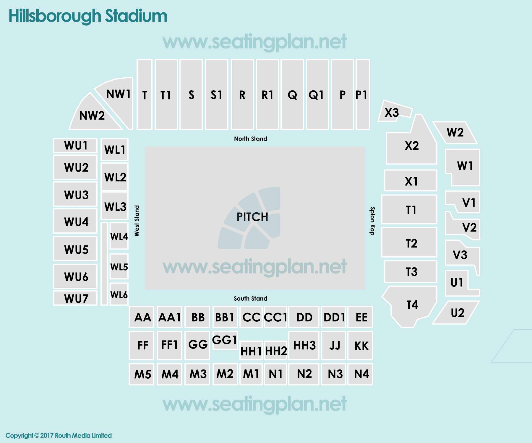  Seating Plan at Hillsborough Stadium