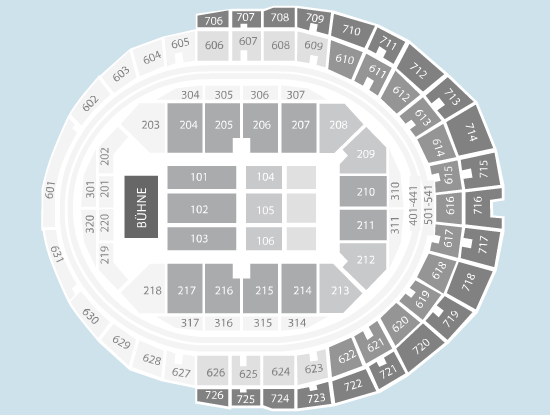 seated Seating Plan at Lanxess Arena