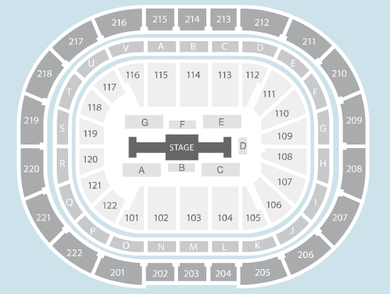 centre stage Seating Plan at Manchester Arena