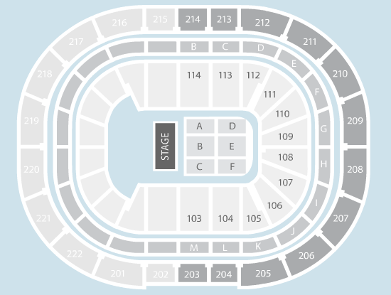 half hall Seating Plan at Manchester Arena