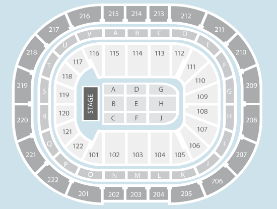 seated Seating Plan at Manchester Arena