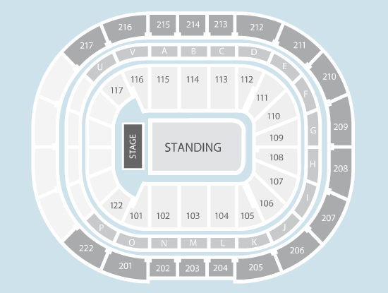 standing Seating Plan at Manchester Arena