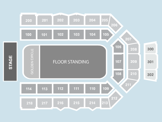 gold circle Seating Plan at Utilita Arena Newcastle