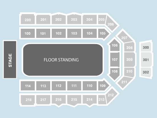 standing Seating Plan at Utilita Arena Newcastle