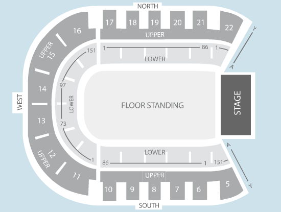 standing Seating Plan at Odyssey Arena