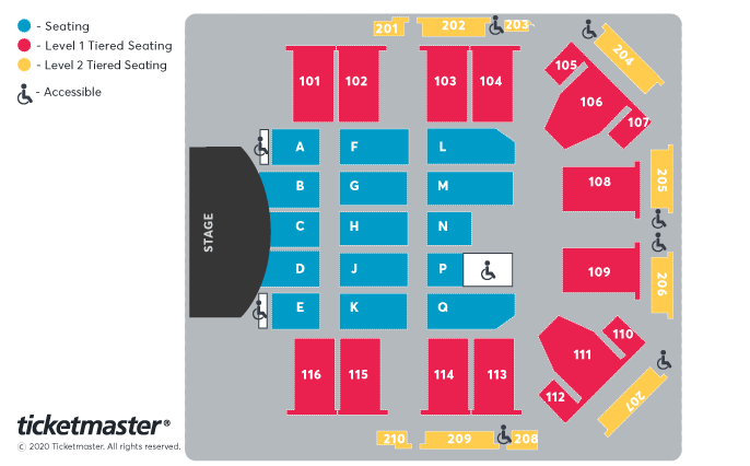seated Seating Plan at P&J Live Arena