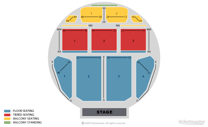 Seated Seating Plan at Plymouth Pavilions