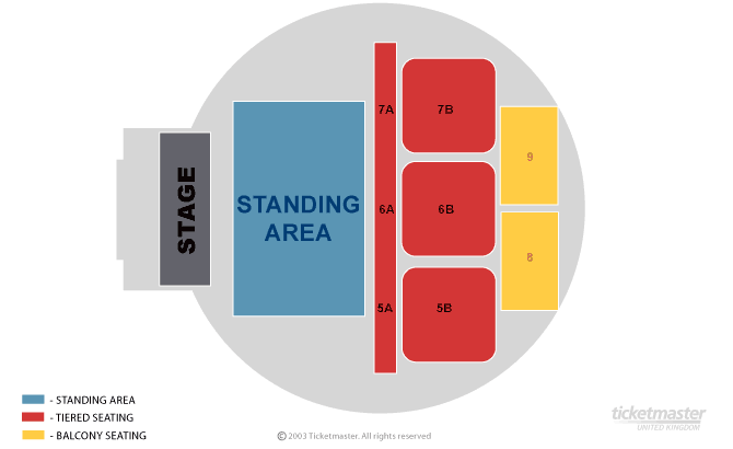 Standing Seating Plan at Plymouth Pavilions