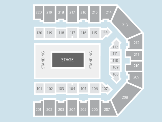 centre stage Seating Plan at Utilita Arena Sheffield