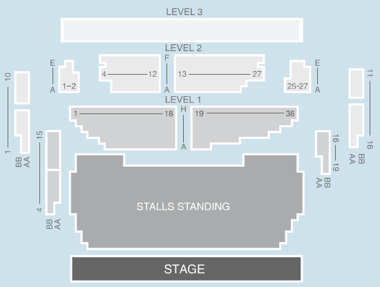 standing Seating Plan at Shepherds Bush Empire