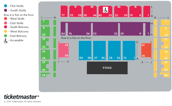 Seated Seating Plan at The Brighton Centre