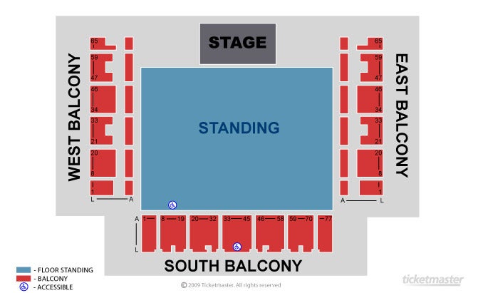 standing Seating Plan at The Brighton Centre