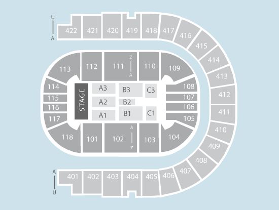 end stage Seating Plan at The O2 Arena