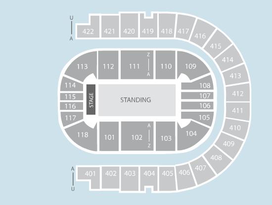 standing Seating Plan at The O2 Arena