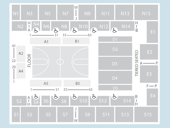 basketball Seating Plan at OVO Arena Wembley