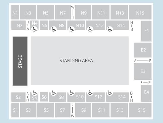 standing Seating Plan at OVO Arena Wembley