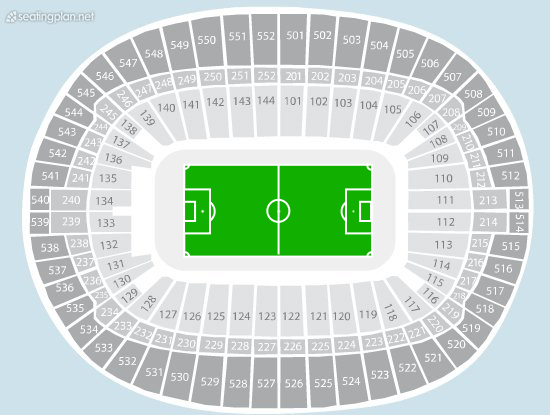 Football Seating Plan at Wembley Stadium