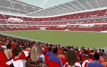 View from Seat Block 117 at Wembley Stadium View from Seat Block 117 at Wembley Stadium