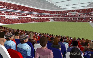 View from Seat Block 130 at Wembley Stadium View from Seat Block 130 at Wembley Stadium