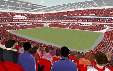 View from Seat Block 221 at Wembley Stadium View from Seat Block 221 at Wembley Stadium