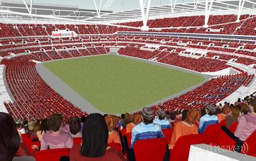 View from Seat Block 518 at Wembley Stadium View from Seat Block 518 at Wembley Stadium