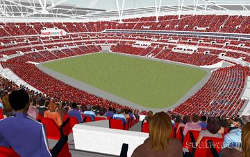 View from Seat Block 520 at Wembley Stadium View from Seat Block 520 at Wembley Stadium