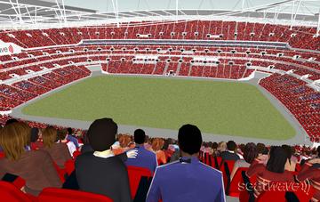 View from Seat Block 525 at Wembley Stadium View from Seat Block 525 at Wembley Stadium