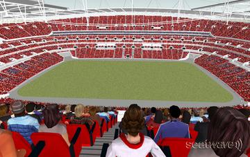 View from Seat Block 526 at Wembley Stadium View from Seat Block 526 at Wembley Stadium