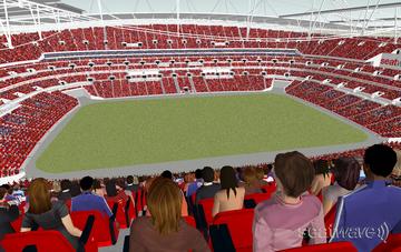 View from Seat Block 528 at Wembley Stadium View from Seat Block 528 at Wembley Stadium