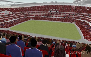 View from Seat Block 550 at Wembley Stadium View from Seat Block 550 at Wembley Stadium