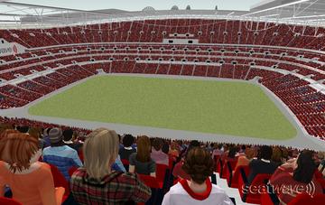 View from Seat Block 551 at Wembley Stadium View from Seat Block 551 at Wembley Stadium