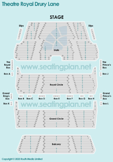 Detailed Seating Plan at Theatre Royal Drury Lane