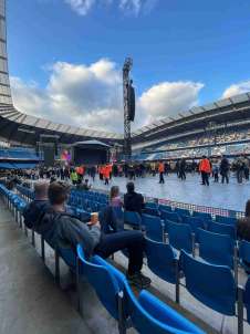 View of Liam Gallagher from Seat Block at Etihad Stadium Manchester