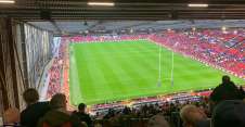 View of World Cup Rugby League Finals from Seat Block E331 at Old Trafford