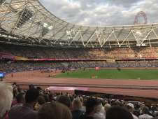 View of World athletics championships  from Seat Block 105 at London Stadium