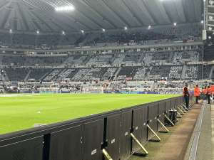 View of  Newcastle v PSG  from Seat Block at St James' Park Stadium