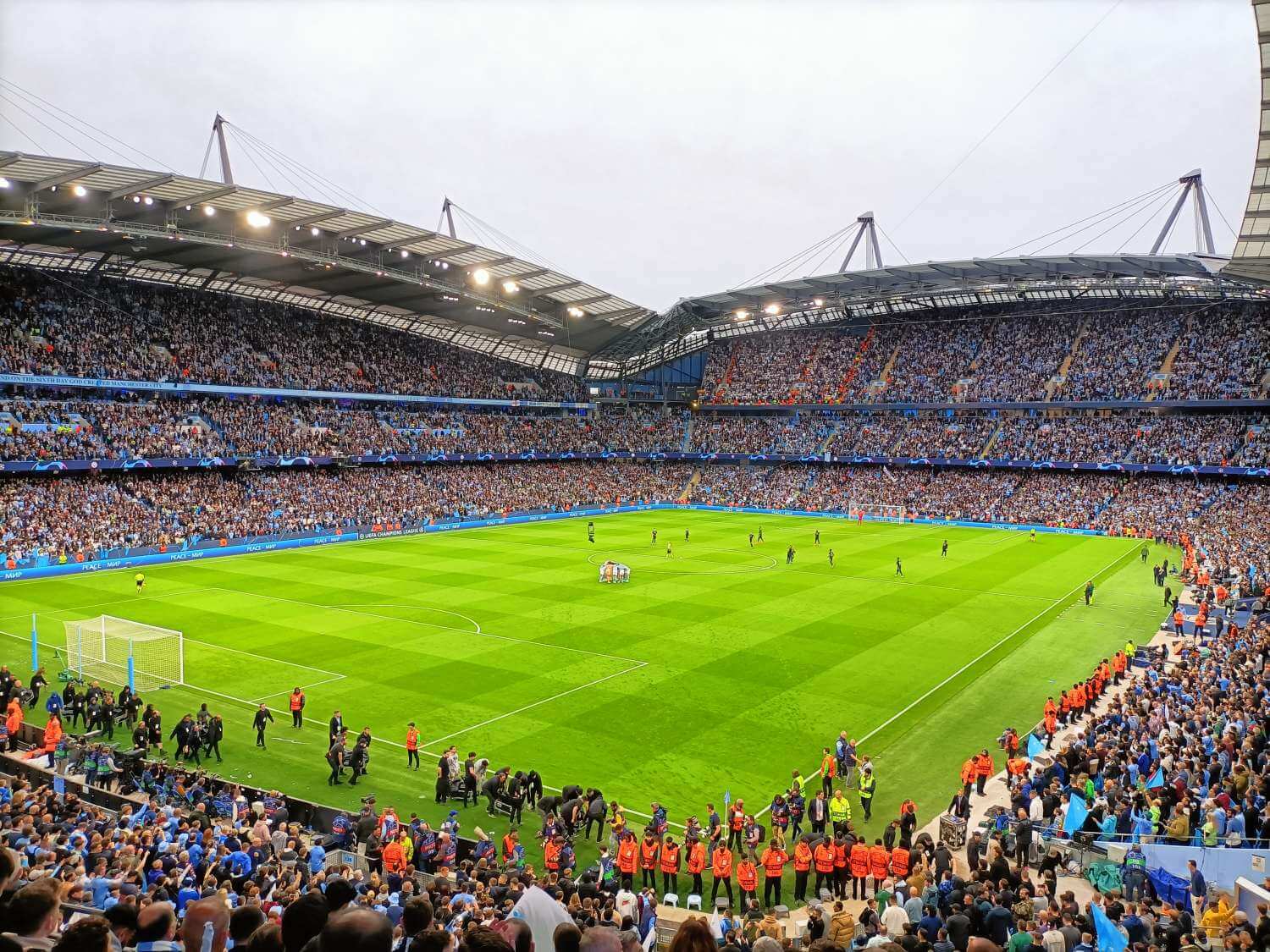 View of Champions league semi final  at Etihad Stadium Manchester from Seat Block 233, Row H, Seat 909