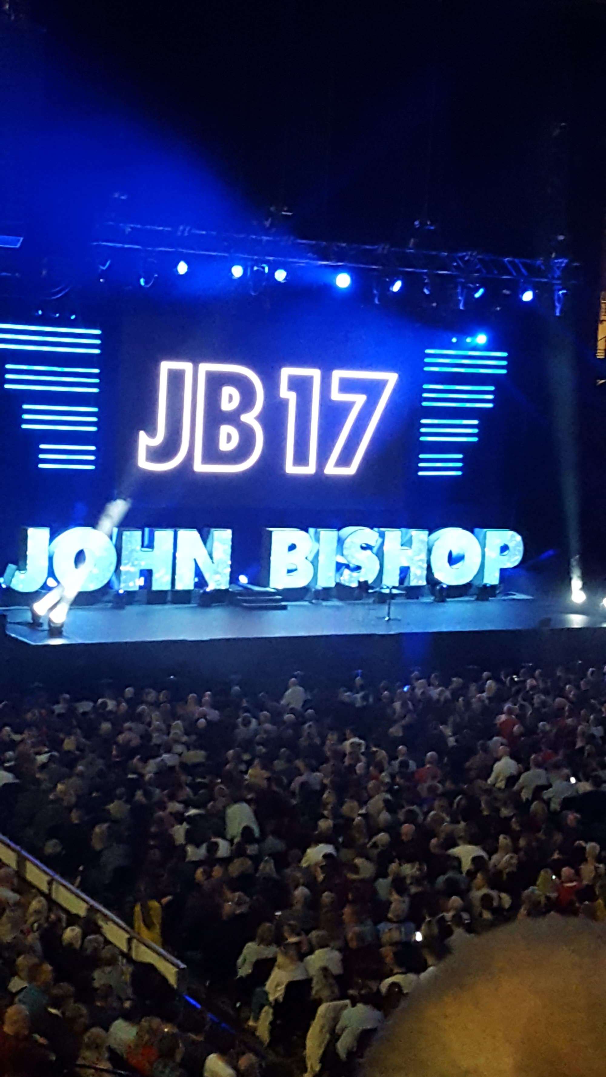 View of John bishop at Utilita Arena Sheffield from Seat Block 208