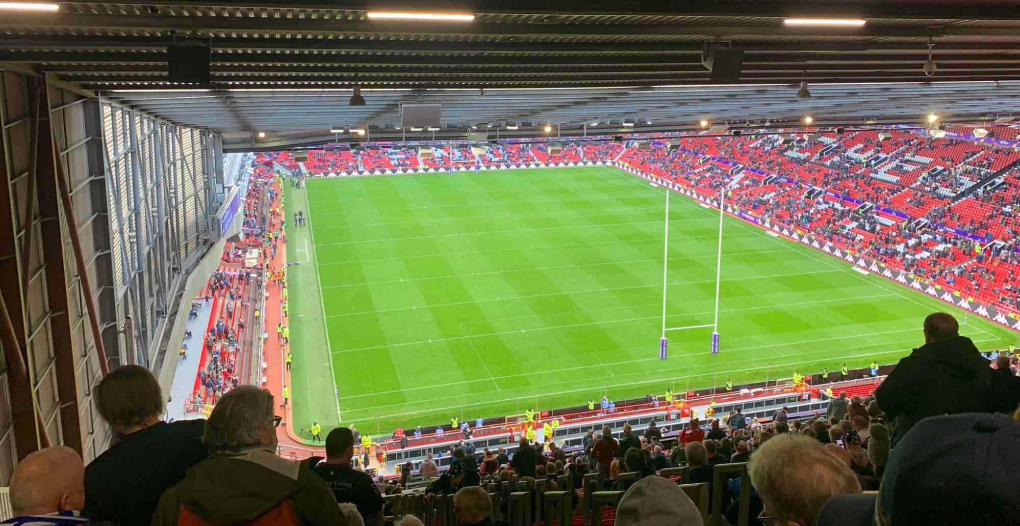 View of World Cup Rugby League Finals at Old Trafford from Seat Block E331