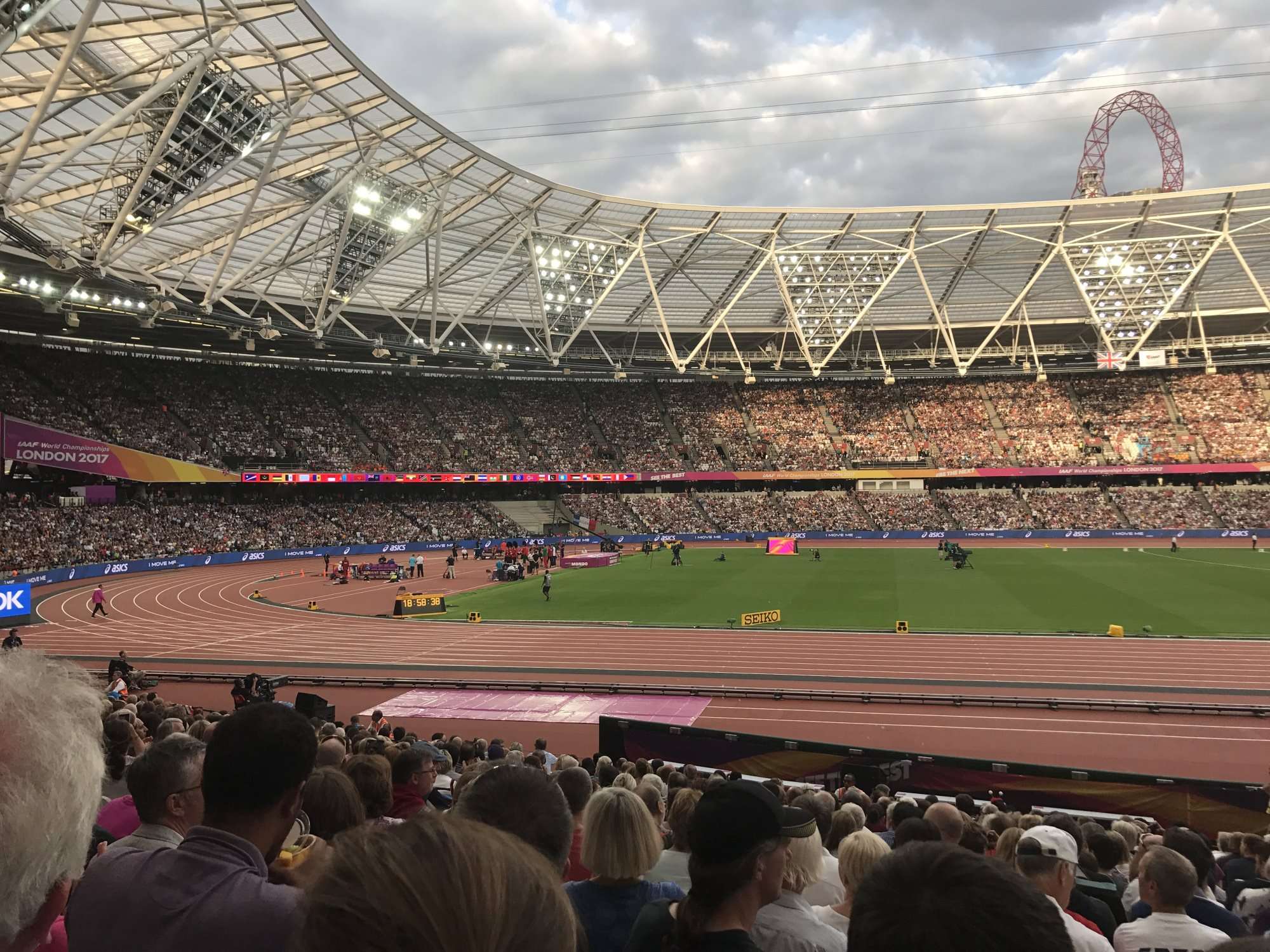 View of World athletics championships  at London Stadium from Seat Block 105