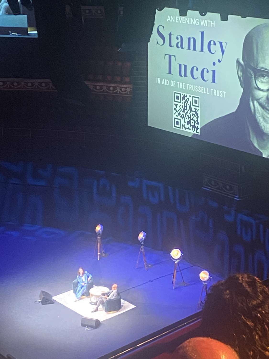 View of An Evening With Stanley Tucci at Royal Albert Hall from Seat Block X, Row 4, Seat 195