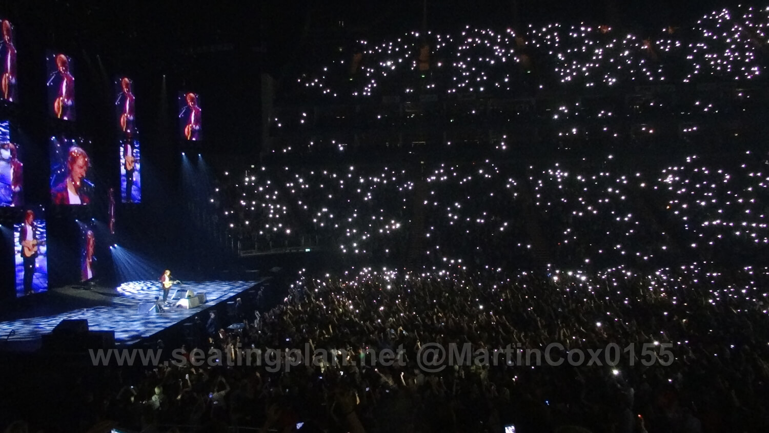 View of Ed Sheeran at The O2 Arena from Seat Block 101