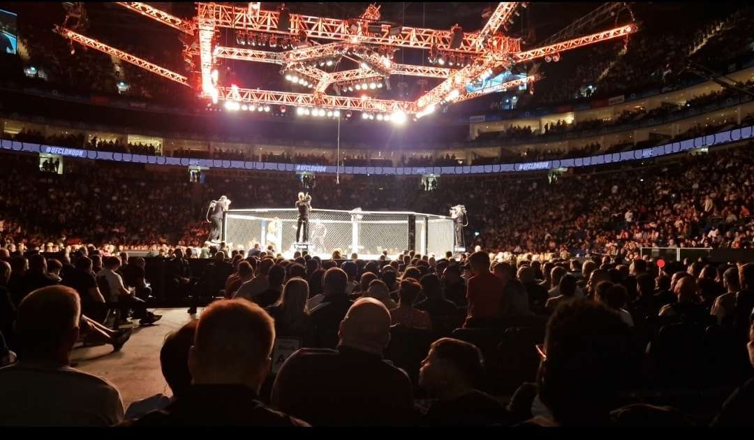 View of UFC Fight Night London at The O2 Arena from Seat Block 115, Row BB, Seat 251